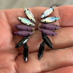 New Purple, Black, and Clear Pierced Earrings